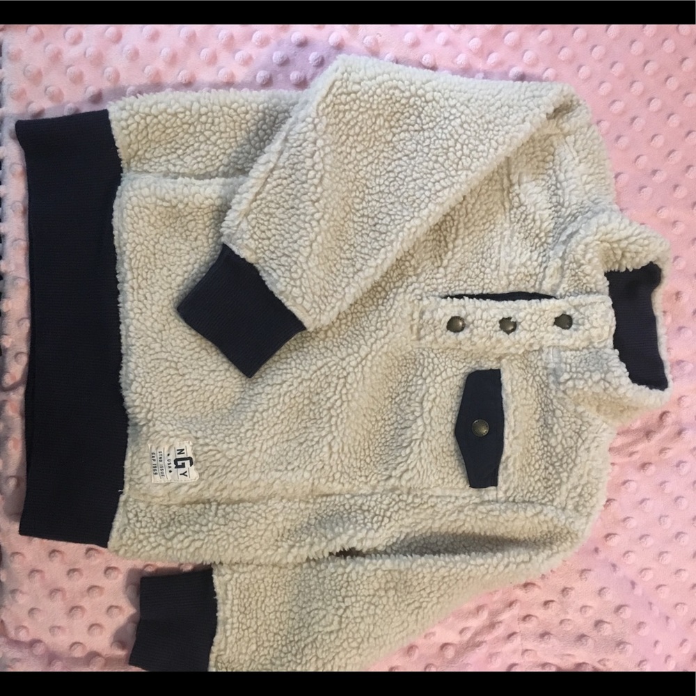 Baby Gap unisex navy/ivory  Sherpa pullover